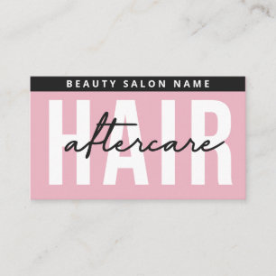 Modern Simple Pink Hair Extensions After Care  Bus Business Card