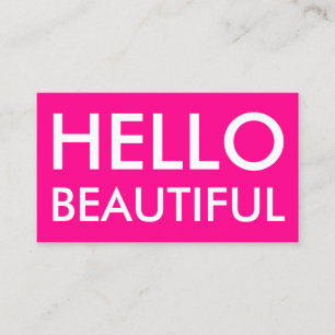 Modern simple pink hello beautiful business card