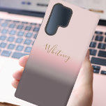 Modern Simple Pink Purple and Gold Monogram  Samsung Galaxy Case<br><div class="desc">Add this stylish look to your phone with this pink,  purple and grey gradient modern design. This phone case features a simple personalised gold monogram. Chic,  pretty and sophisticated.</div>