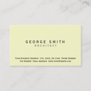 Modern Simple Plain Architect Business Card