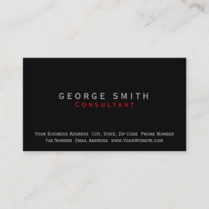 Modern Simple Plain Consultant Business Card