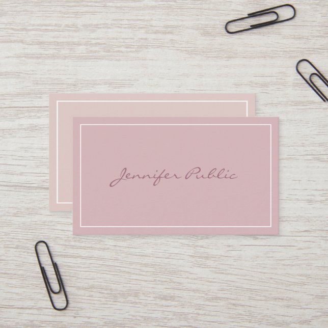 Modern Simple Plain Elegant Colours Professional Business Card (Front/Back In Situ)