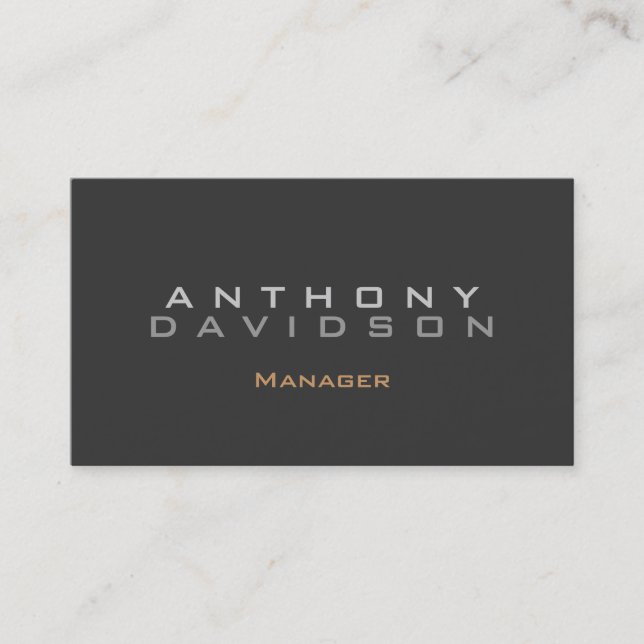 Modern Simple Plain Grey Business Card (Front)