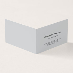 Modern Simple Plain Minimalist Professional Grey Business Card