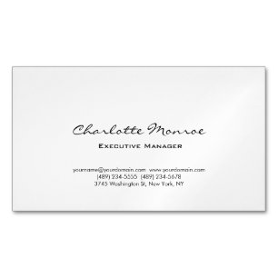 Modern Simple Plain Minimalist Professional Magnetic Business Card
