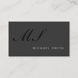 Modern Simple Plain Monogram Business Card