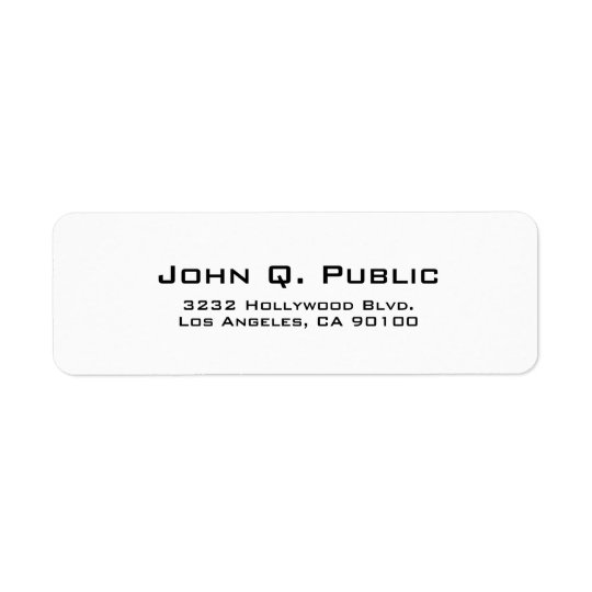 Modern Simple Plain White Address Label