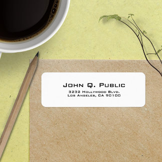 Modern Simple Plain White Address Label Return Address Label