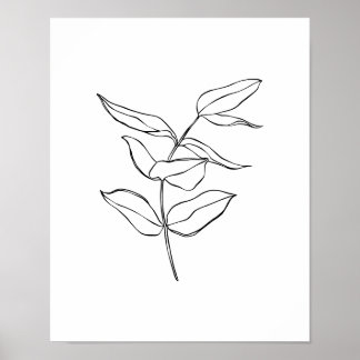Modern Simple Plant Line Art Poster