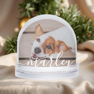 Modern Simple Playful Elegant Chic Pet Photo Snowglobe
