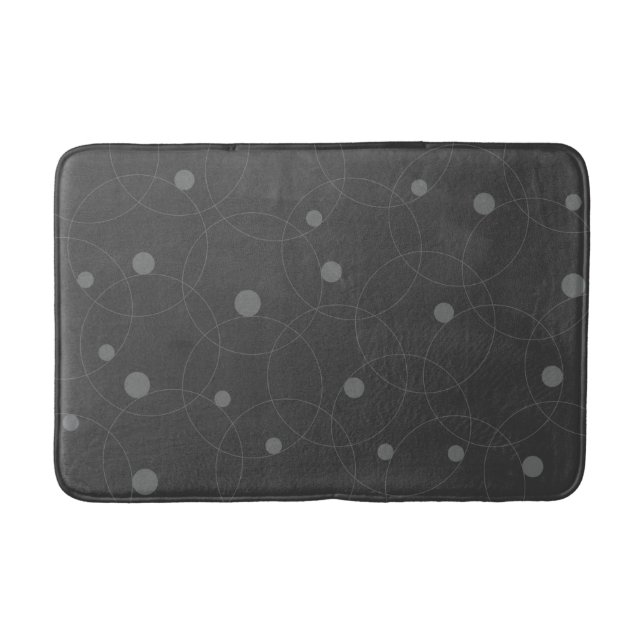 Modern, simple, playful, fun pattern of circles bath mat (Front)