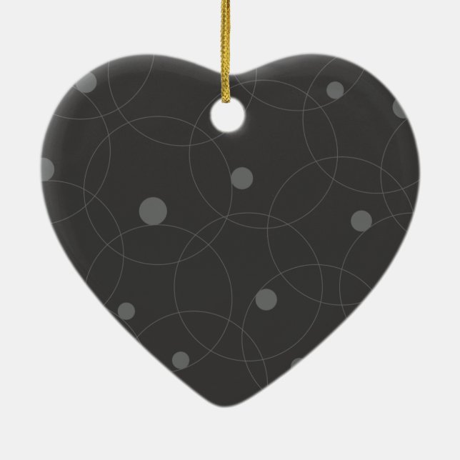 Modern, simple, playful, fun pattern of circles ceramic ornament (Back)