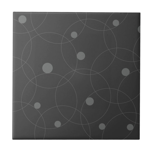 Modern, simple, playful, fun pattern of circles ceramic tile (Front)