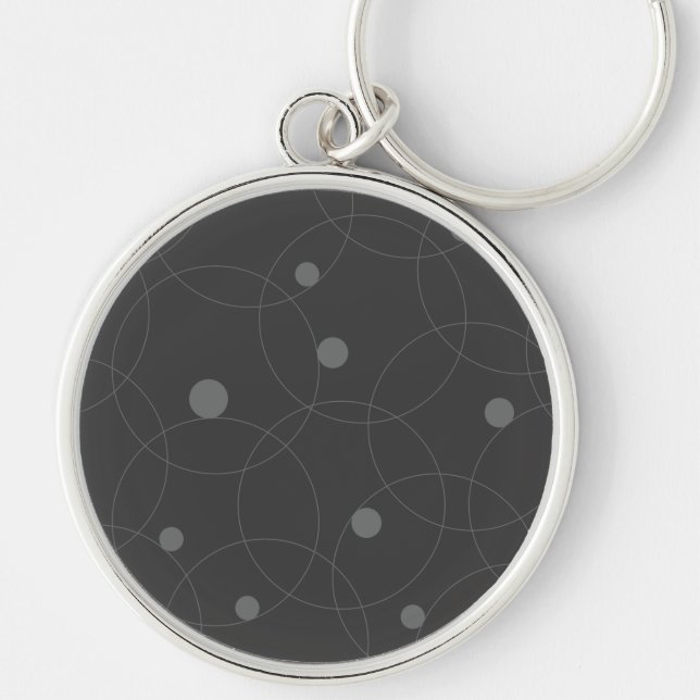 Modern, simple, playful, fun pattern of circles key ring (Front)