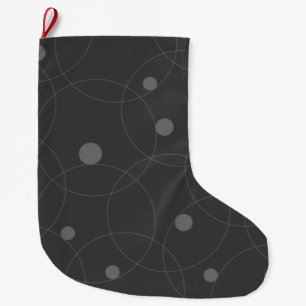 Modern, simple, playful, fun pattern of circles large christmas stocking
