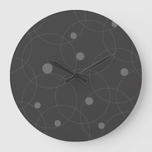Modern, simple, playful, fun pattern of circles large clock