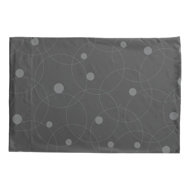 Modern, simple, playful, fun pattern of circles pillowcase (Back)