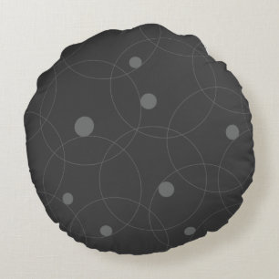 Modern, simple, playful, fun pattern of circles round cushion