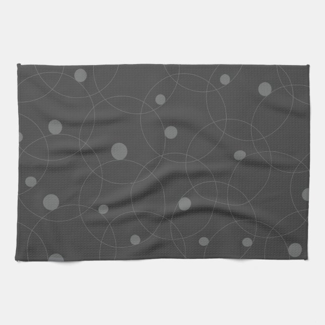 Modern, simple, playful, fun pattern of circles tea towel (Horizontal)