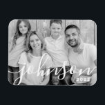 Modern Simple Playful Script Family Photos Magnet<br><div class="desc">Design is composed of modern and playful script typography. Add a family photo.</div>