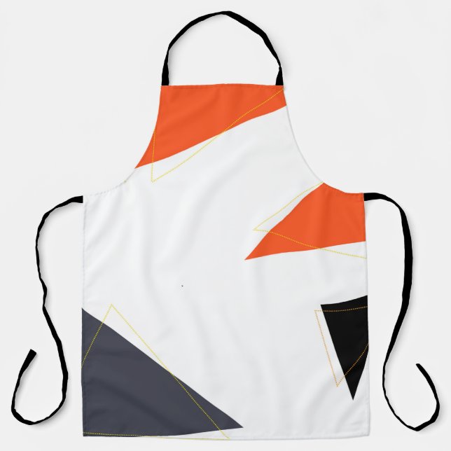 Modern, simple, playful triangle geometric pattern apron (Front)