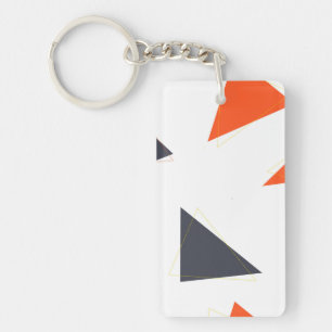 Modern, simple, playful triangle geometric pattern key ring