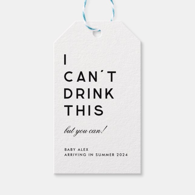 Modern Simple Pregnancy Announcement Gift Tag (Front)