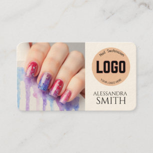 Modern Simple Professional Business Nail Tech Card