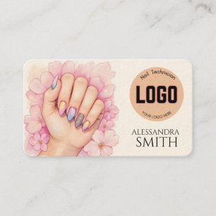 Modern Simple Professional Business Nail Tech Card