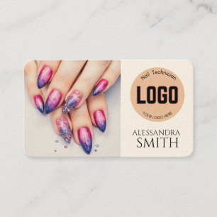 Modern Simple Professional Business Nail Tech Card