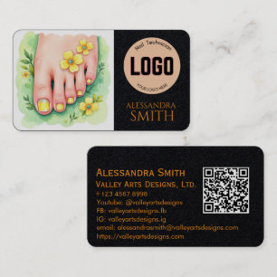 Modern Simple Professional Business Nail Tech Card