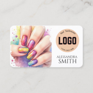 Modern Simple Professional Business Nail Tech Card