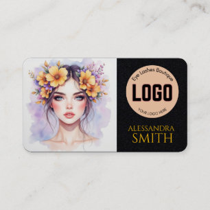 Modern Simple Professional Business Photo Lashes Calling Card
