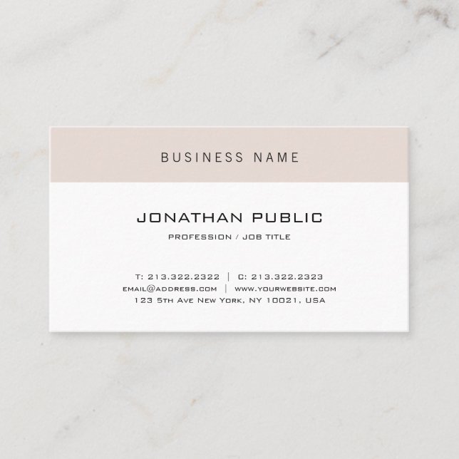 Modern Simple Professional Minimalist Elegant Cool Business Card (Front)