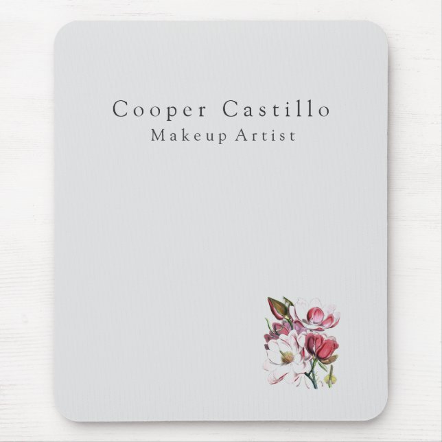 Modern Simple Professional Minimalist Magnolias Mouse Pad (Front)