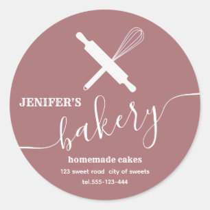 Modern simple Professional rolling pin whisk   Cla Classic Round Sticker