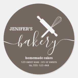 Modern simple Professional rolling pin whisk  Classic Round Sticker