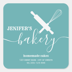 Modern simple Professional rolling pin whisk Square Sticker