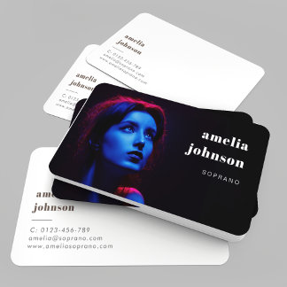 Modern Simple Professional Singer Actor Photo Business Card
