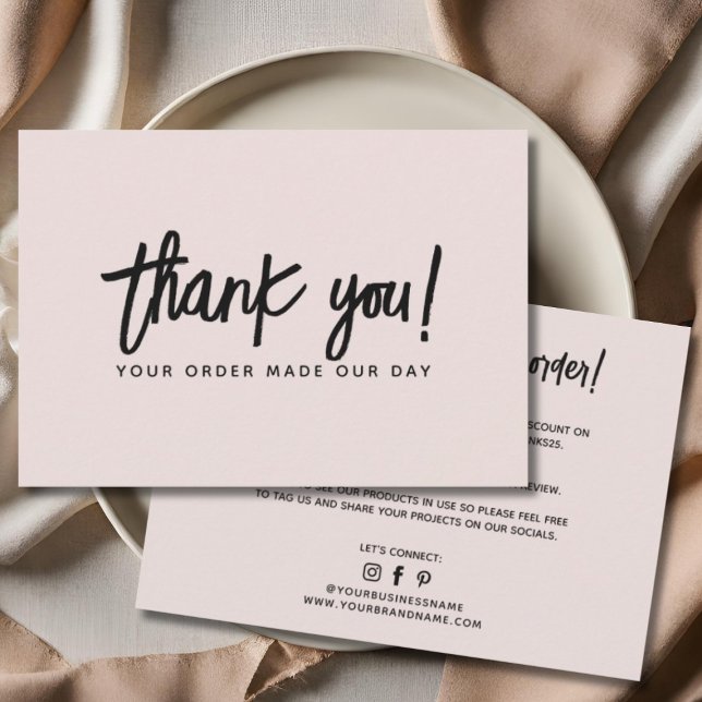 Modern simple professional thank you order card (Creator Uploaded)