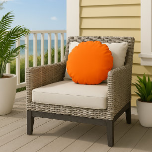 Modern Simple Pumpkin Orange  Round Pillow