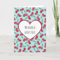 Modern & Simple Punny Cherry Pattern Anniversary