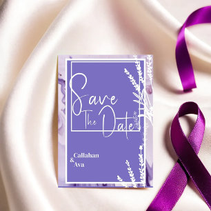 Modern simple Purple Lavender Save the Date Design