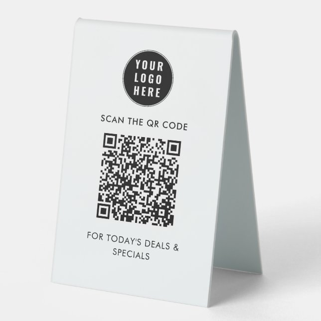 Modern Simple QR Code and Business Logo (Front)