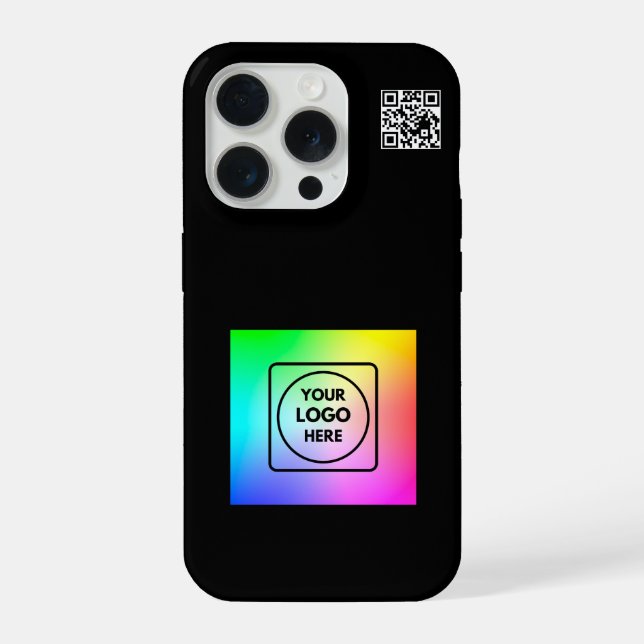 Modern Simple QR Code Logo Branding iphone case (Back)