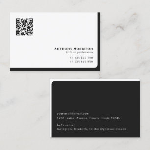 Modern simple QR code networking personal Business Card