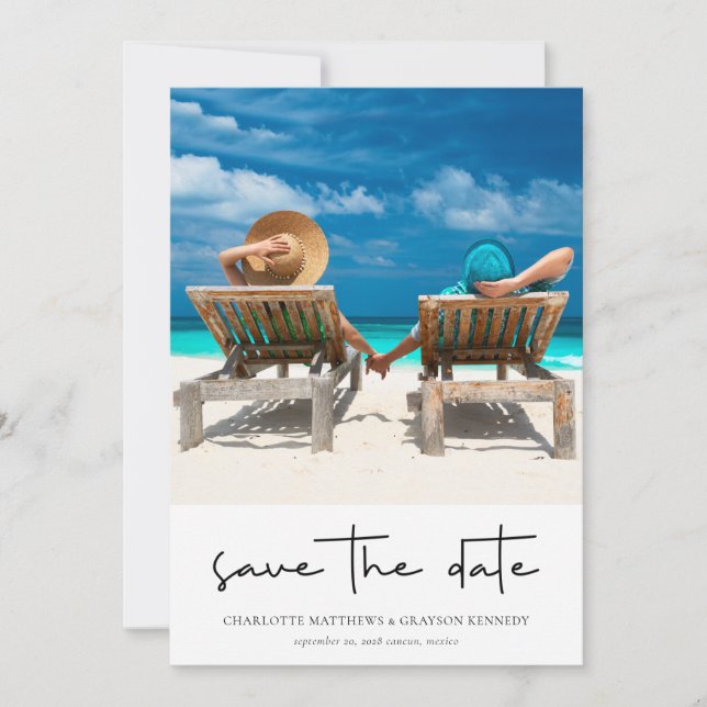 Modern Simple QR Code Save the Date Announcement  (Front)