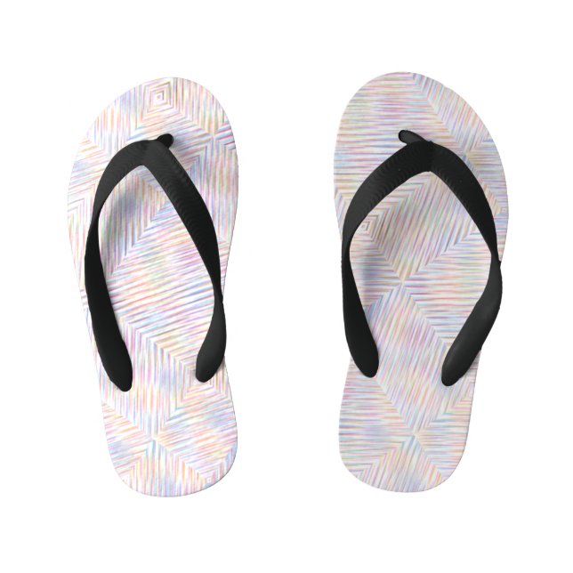 Modern Simple Rainbow line stripes Pattern  Kid's Thongs (Footbed)