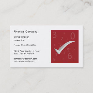 Modern Simple Red and White Accountant Business Card
