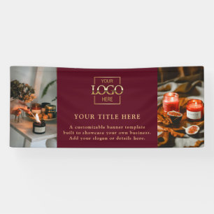 Modern Simple Red Custom Business Logo & Photo Banner